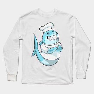 Shark as Chef with Cooking apron Long Sleeve T-Shirt